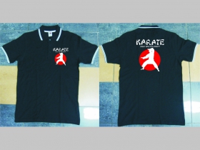 Karate - Sport and Philosophy polokošela s rôznofarebným lemovaním okolo límčekov a rukávov na výber podľa vášho želania! 
